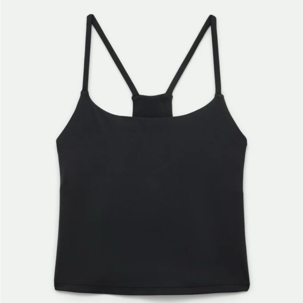 Girlfriend collective black strappy back float tank top